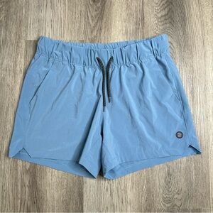Free Fly Shorts Womens M Active Swell Light Blue Swim Polyester Drawstring 4”